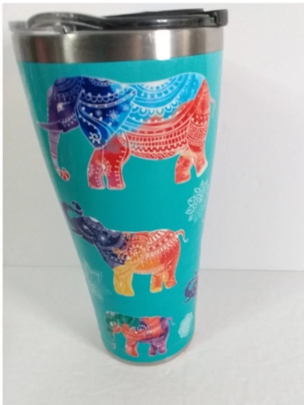 Tervis Mehndi Elephants 30 Oz Stainless Steel Insulated Travel Mug Tumbler Henna